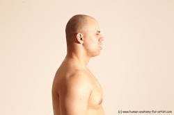 Nude Man White Detailed photos Slim Bald Dynamic poses Realistic